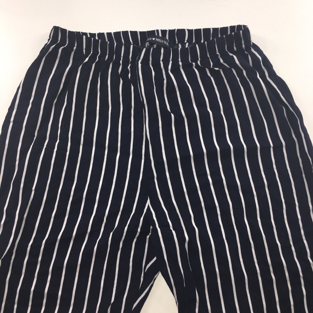 brandy navy & white flowy pants